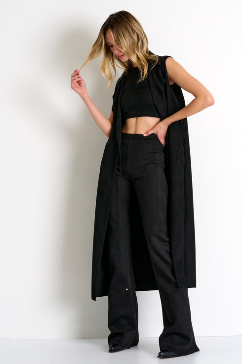 Shan Kate Vegan suede crop top